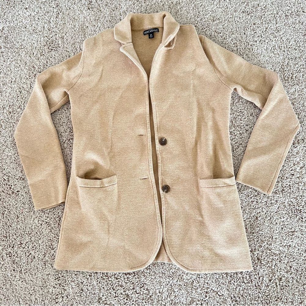 J. Crew Mercantile Tan Blazer Cardigan